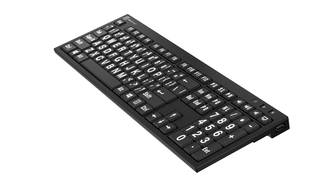 Logickeyboard LargePrint Nero White on Black PC Slimline Keyboard